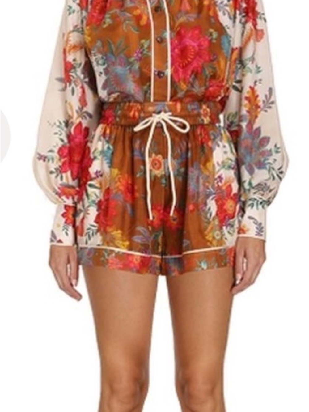 Zimmermann Ginger 100% Silk Drawstring Shorts